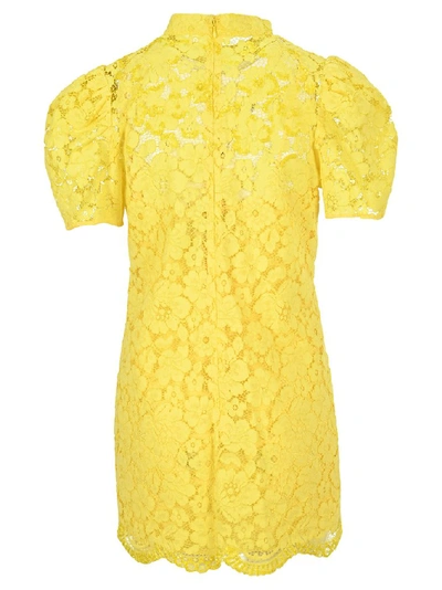 Shop Marc Jacobs Laced Mini Dress In Yellow