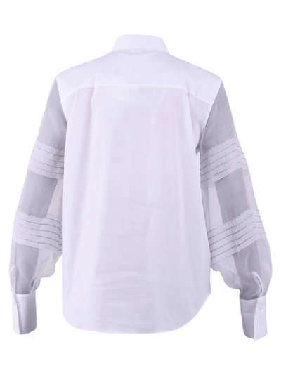 Shop Brunello Cucinelli Sheer Sleeves Shirt In White