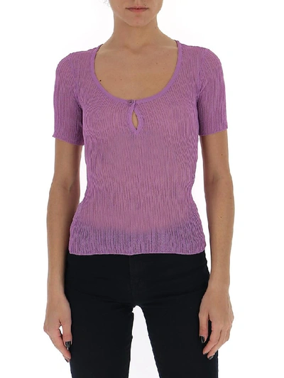 Shop Jacquemus Knitted Top In Purple