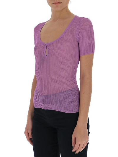 Shop Jacquemus Knitted Top In Purple