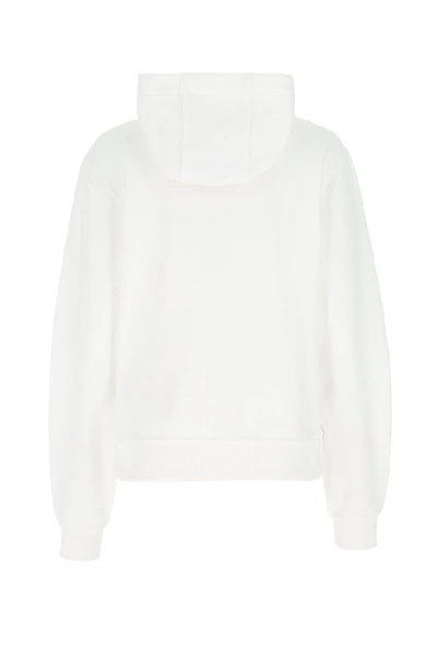 Shop Burberry Embroidered Tb Hoodie In White