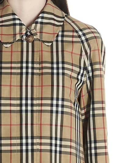 Shop Burberry Vintage Check Car Coat In Beige