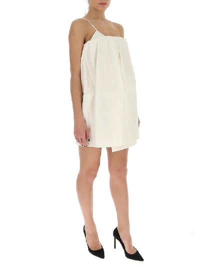 Shop Jacquemus Single Suspender Mini Dress In White