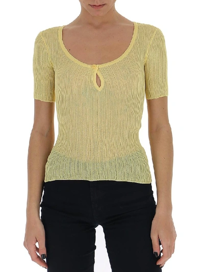 Shop Jacquemus Knitted Top In Yellow