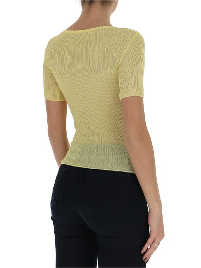Shop Jacquemus Knitted Top In Yellow