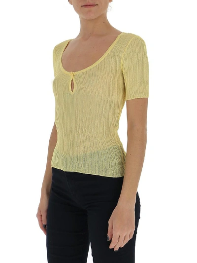 Shop Jacquemus Knitted Top In Yellow