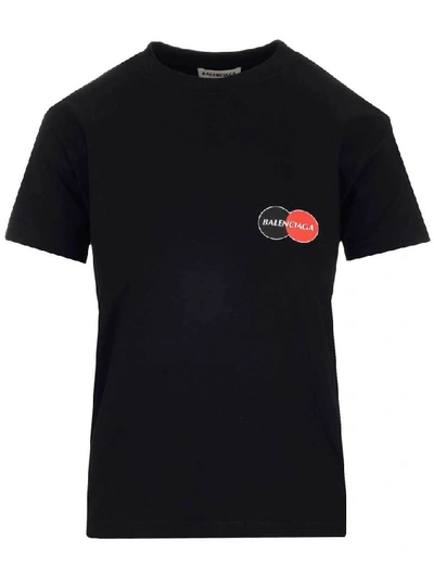 Shop Balenciaga Uniform Logo Print T In Black