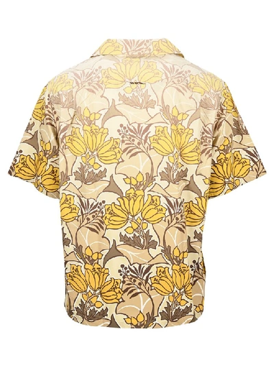 Shop Prada Floral Print Short Sleeve Shirt In Multi