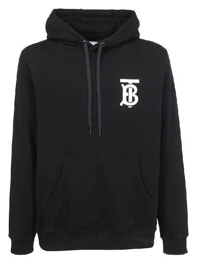 Shop Burberry Monogram Print Hoodie In Black