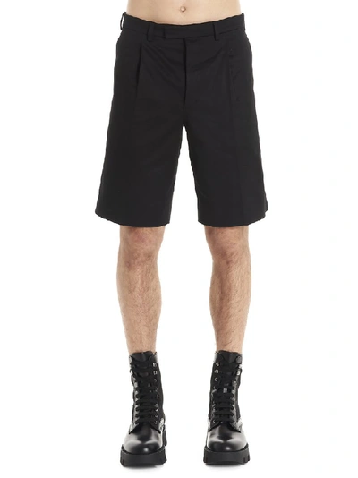 Shop Prada Chino Bermuda Shorts In Black