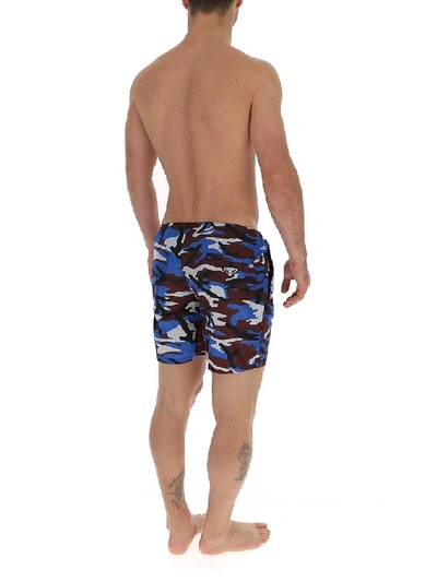 Shop Prada Camouflage Swim Shorts In Multi