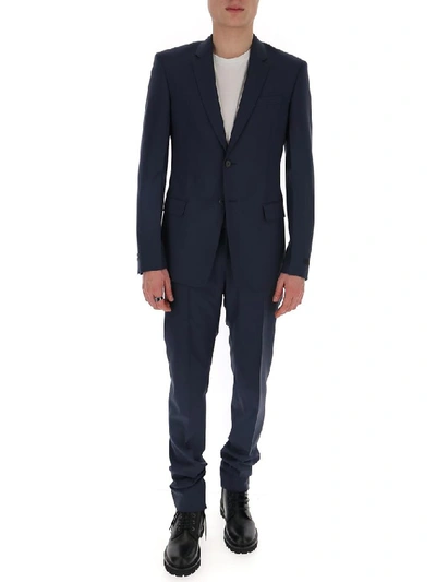 Shop Prada Single Breasted Tailored Suit In Blue