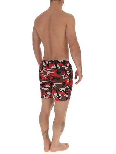 Shop Prada Camouflage Swim Shorts In Multi