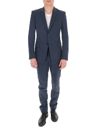 Shop Prada Single Breasted Fitted Suit In Blue