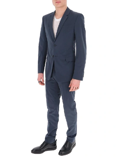 Shop Prada Single Breasted Fitted Suit In Blue