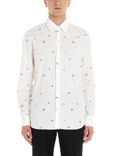 Shop Prada Printed Shirt In White