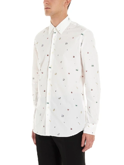 Shop Prada Printed Shirt In White