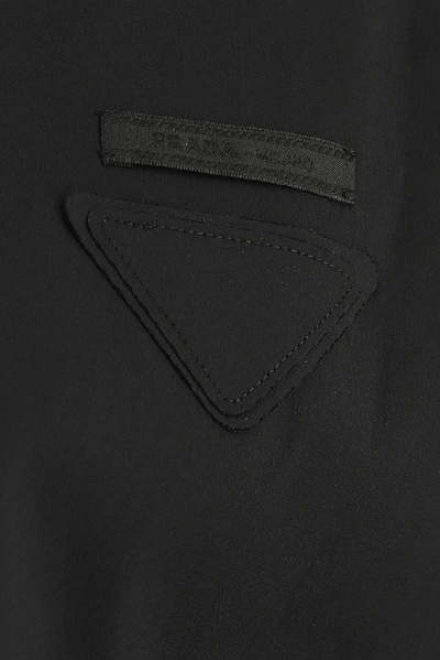 Shop Prada Buttoned Logo Patch Shirt In Black