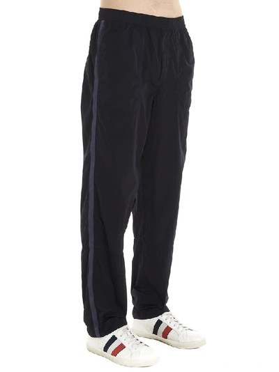 Shop Moncler Logo Sweatpants In Navy