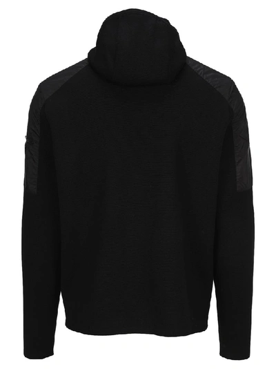 Shop Prada Logo Plaque Hooded Cardigan In Black
