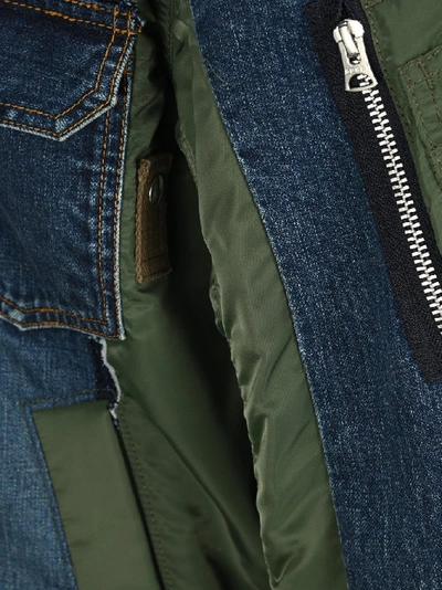 Shop Sacai Panelled Denim Jacket In Multi