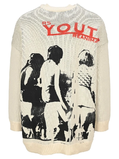 Shop Raf Simons Graphic Printed Sweater In White