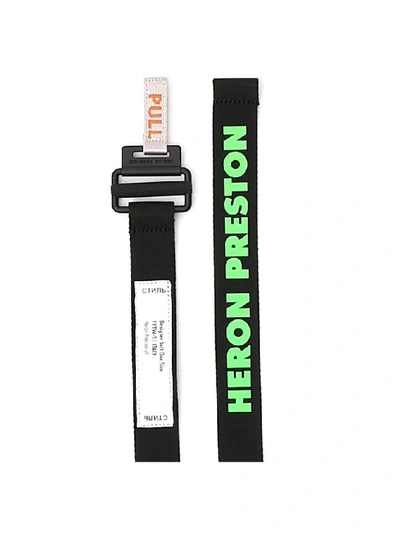 Shop Heron Preston Logo Webbed Belt In Black