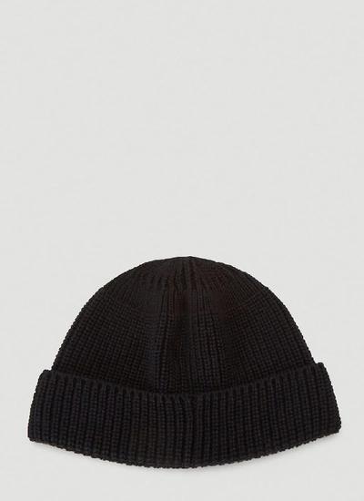 Shop Gucci Embroidered Logo Beanie Hat In Black