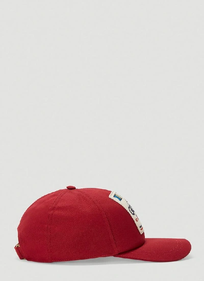 Shop Gucci Logo Baseball Cap In Red