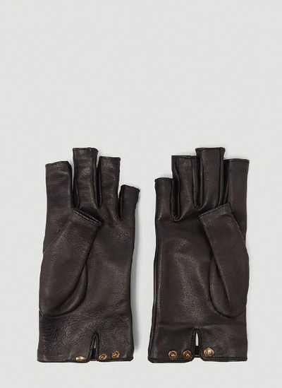 Shop Gucci Stud Embellished Gloves In Black