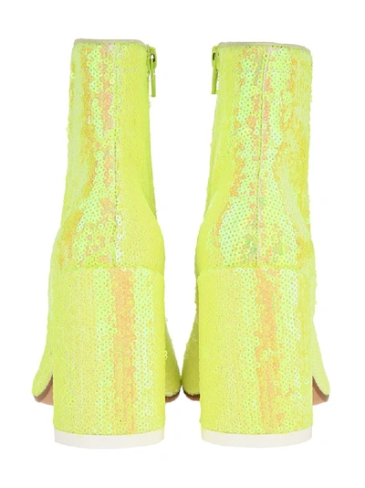 Shop Mm6 Maison Margiela Sequins Ankle Boots In Yellow