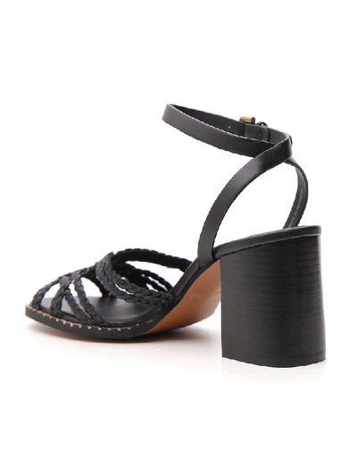Shop See By Chloé Braided Block Heel Sandals In Black