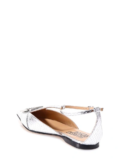 Shop Sergio Rossi Logo Plaque Flat Shoes In Silver