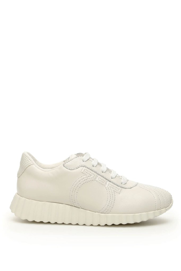 white ferragamo sneakers
