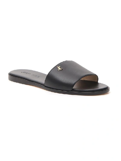 Shop Jimmy Choo Minea Flat Slides In Black