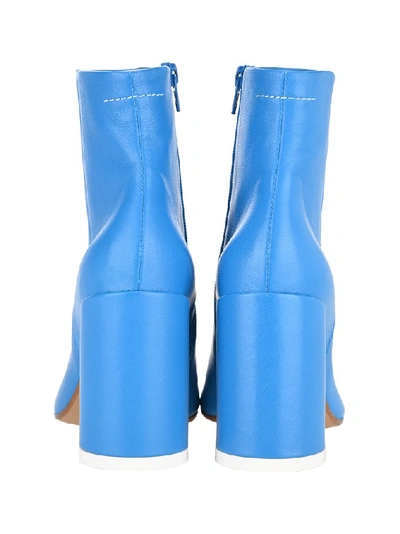 Shop Mm6 Maison Margiela Block Heel Boots In Blue