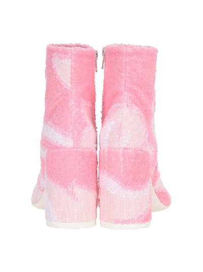 Shop Mm6 Maison Margiela Patchwork Motif Ankle Boots In Pink