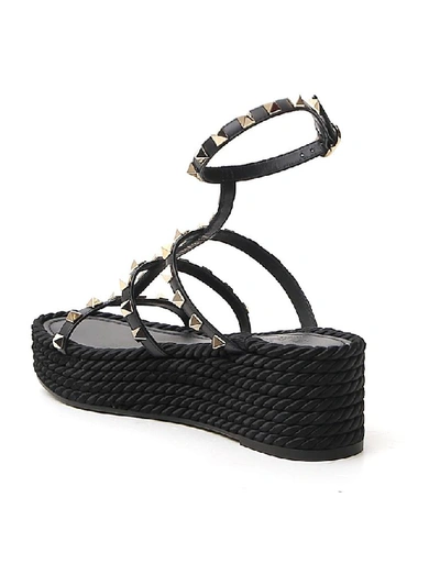 Shop Valentino Garavani Rockstud Platform Sandals In Black