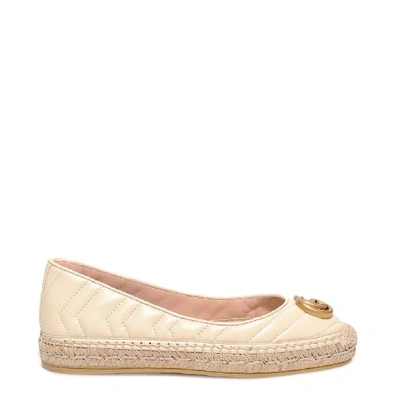 Shop Gucci Logo Quilted Espadrilles In Beige