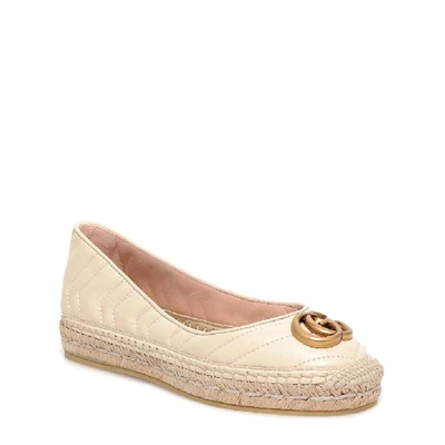 Shop Gucci Logo Quilted Espadrilles In Beige