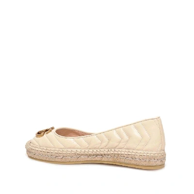 Shop Gucci Logo Quilted Espadrilles In Beige