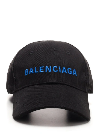 Shop Balenciaga Logo Embroidered Baseball Cap In Black