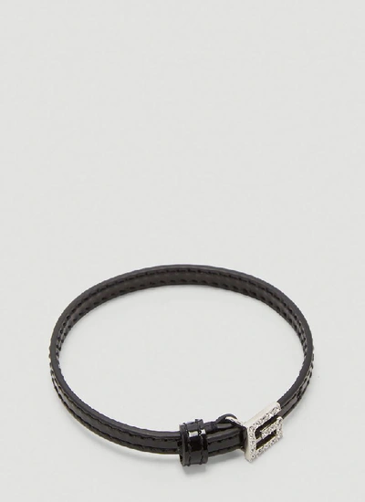 Shop Gucci Square G Bracelet In Black