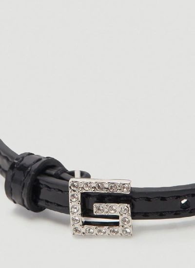 Shop Gucci Square G Bracelet In Black