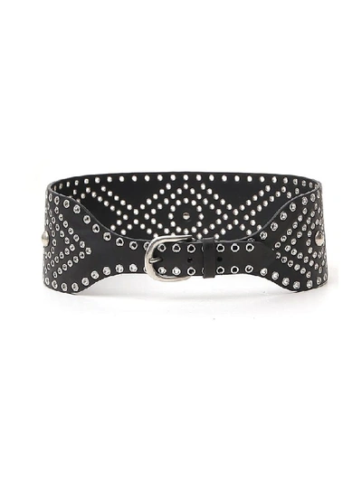 Shop Isabel Marant Stud Embellished Belt In Black