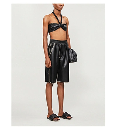 Shop Nanushka Yolie High-rise Faux-leather Shorts In Black