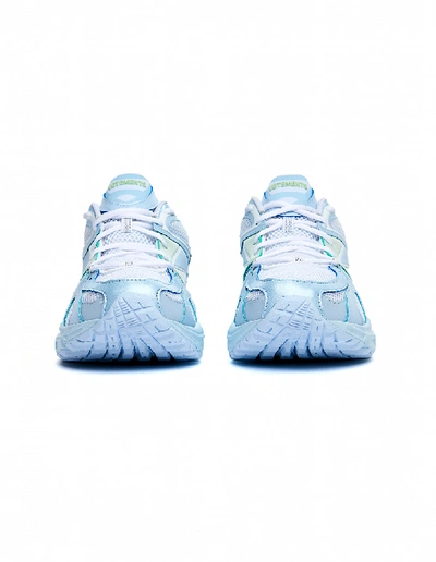 Shop Vetements Light Blue Spike Runner 200 Sneakers In White