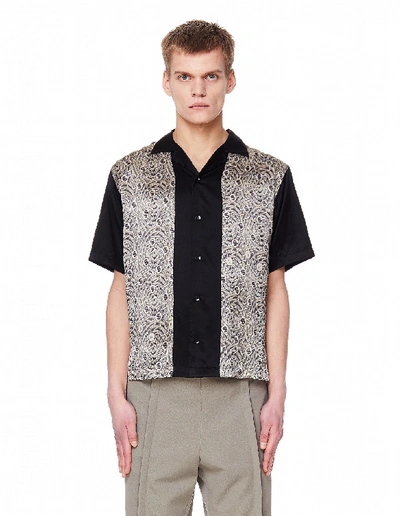 Shop Enfants Riches Deprimes Capitalisme Black Silk Printed Shirt