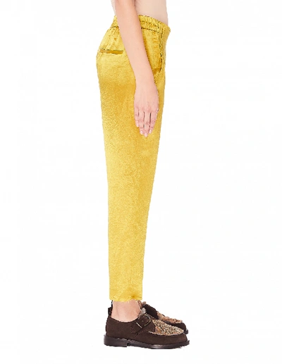 Shop Ann Demeulemeester Golden Cropped Trousers