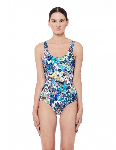 Shop Mary Katrantzou Cale Printed Swimsuit In Multicolor